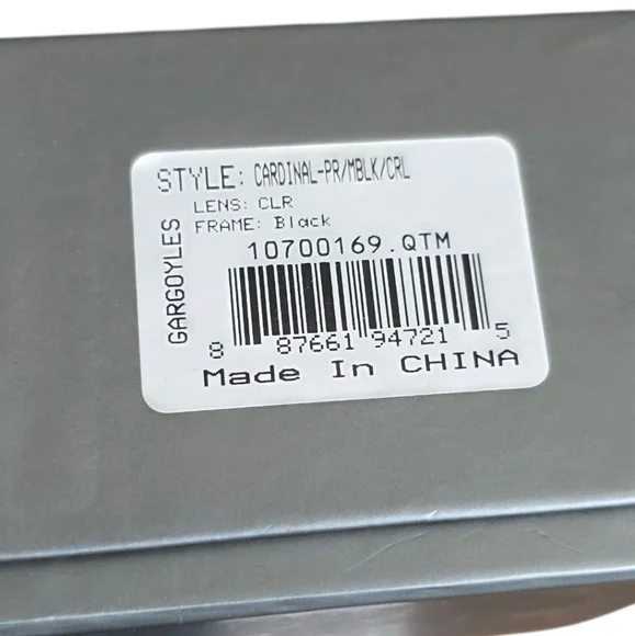 Gargoyles 10700169. QTM Cardinal-PR Sunglasses Matte Black Frame, Clear NIB - Picture 6 of 17